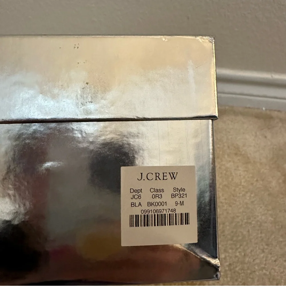 NWT J. Crew Elsie Black Solid Italian Suede Leather Pointed Toe Pump Heels 9